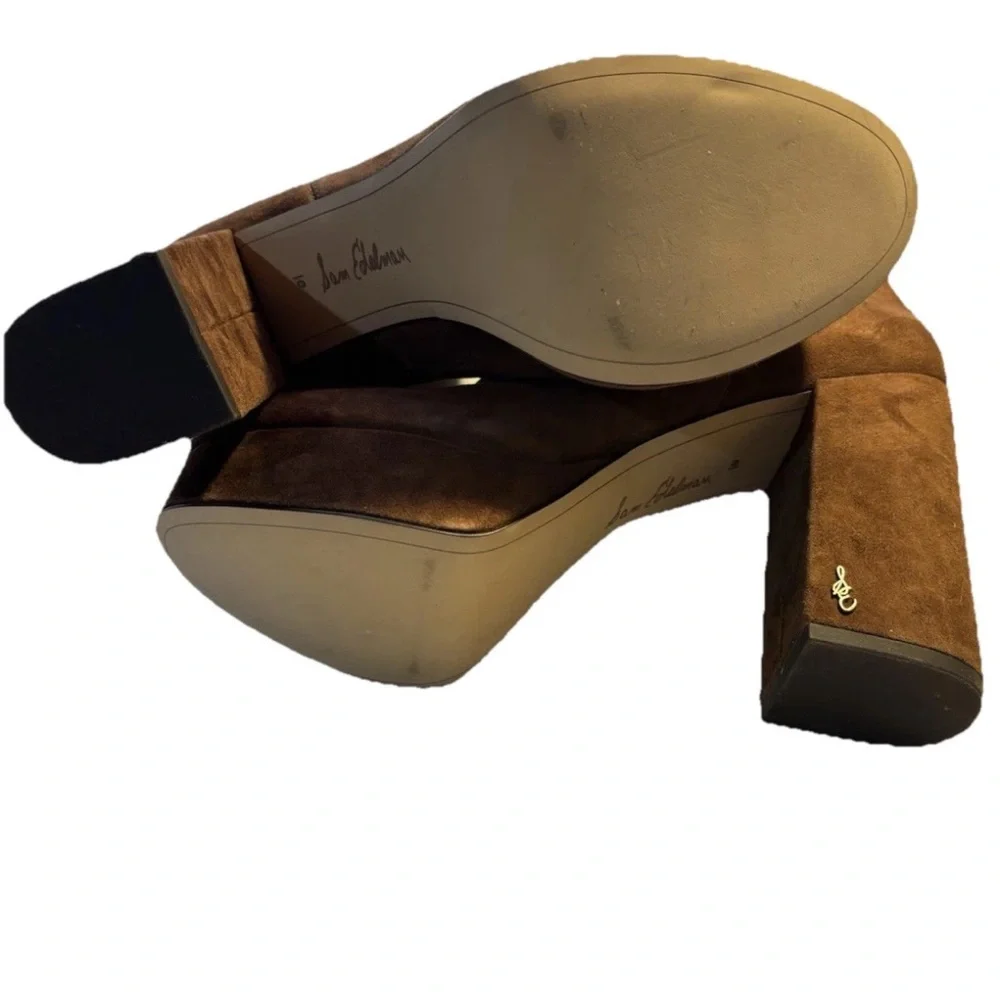 Sam Edelman Brown Suede Platform Ankle Boot